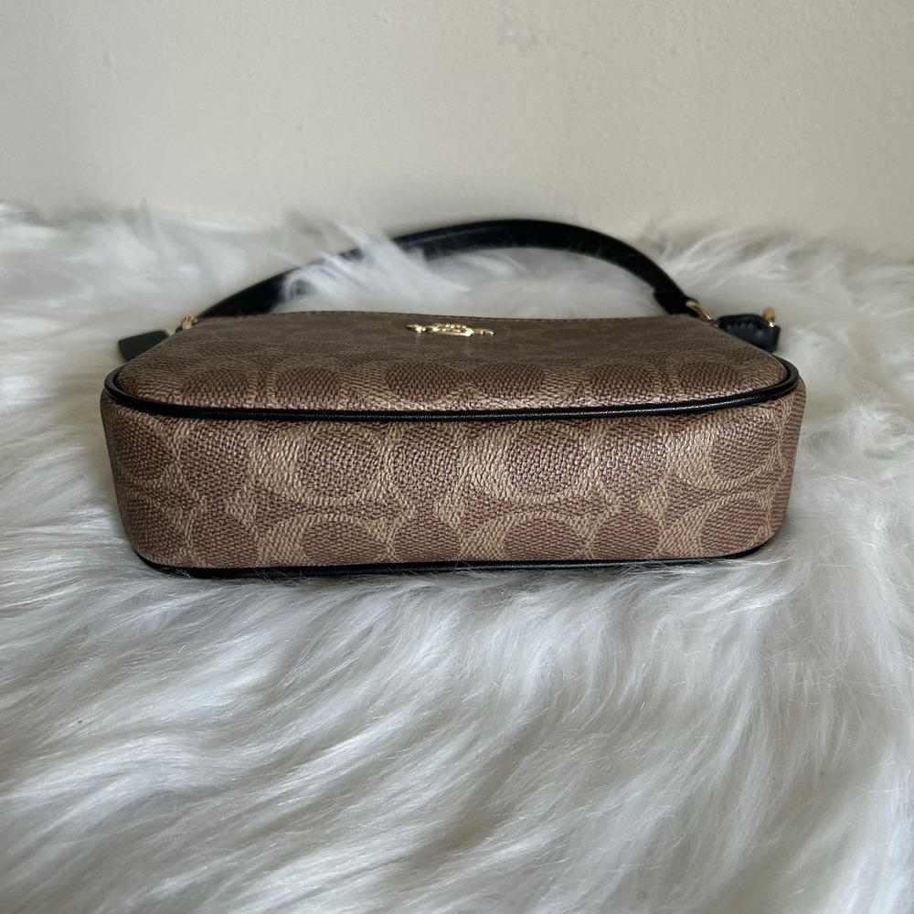 Coach Nolita 19 Signature Canvas Wristlet Bag Brown Black 58032 - Picture 6 of 8